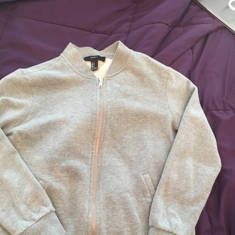 Forever 21 grey zip up